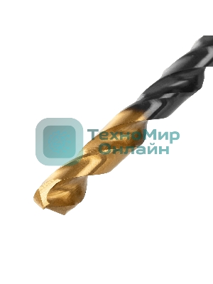 Сверло по металлу Denzel 6,5 мм, HSS-Tin, Golden Tip, 10 шт.