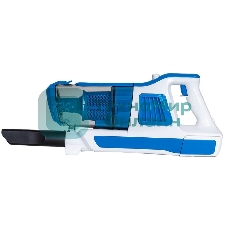 Пылесос вертикальный SUPRA VCS-5097 белый/синий, питание от аккумулятора, 140 Вт, уборка сухая, пылесборник 0.8 л