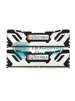 Оперативная память Kingston Fury Renegade, DDR5, 96Gb (2x48GB), 6000MHz, CL32, DIMM, с радиаторами, серебристый/черный