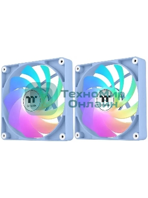 Вентилятор для корпуса Thermaltake CT120 Sync Hydrangea Reverse ARGb 120х120x25 голубой 4-pin 31.2дБ (упак.:2шт) (CL-F200-PL12BU-A) Ret