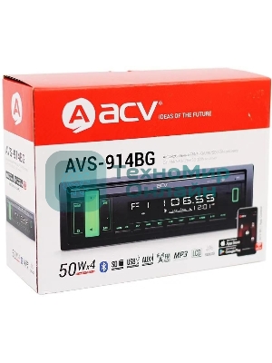 Автомагнитола ACV AVS-914BG, 1 DIN, Bluetooth, USB Type-A, AUX