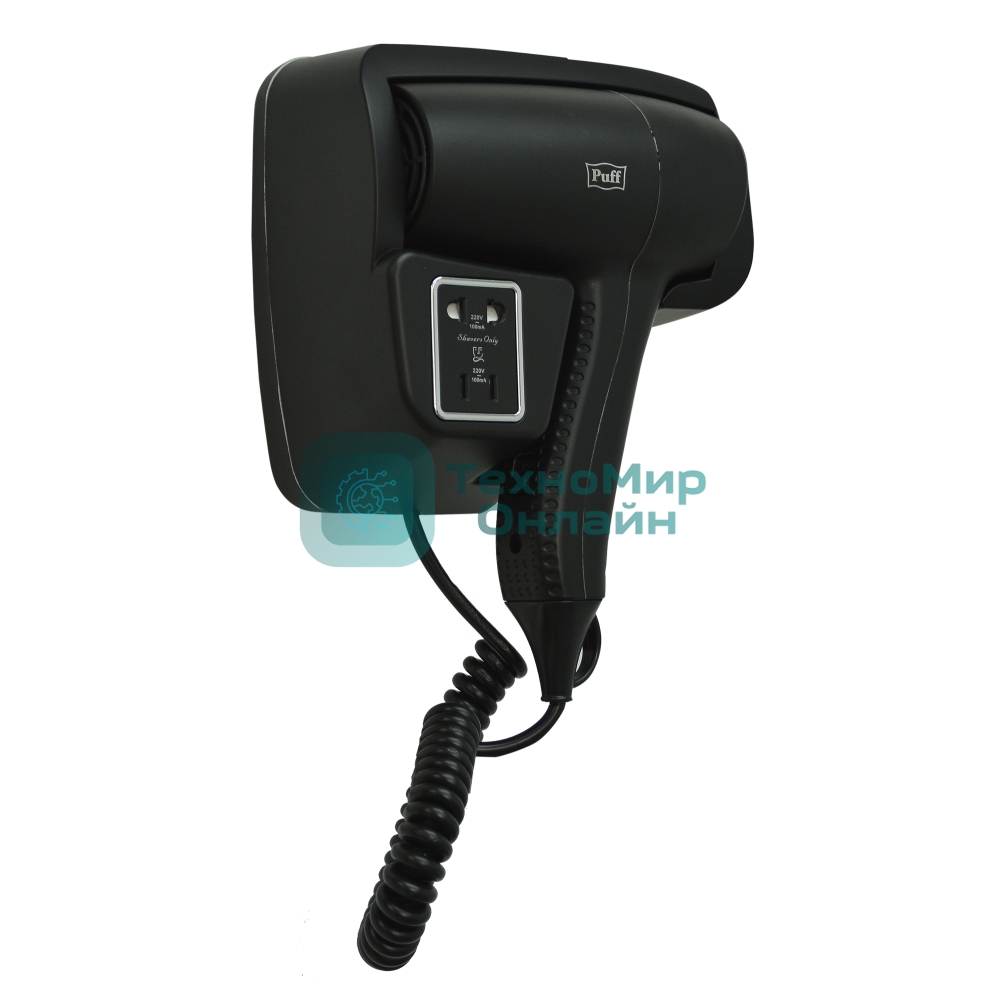 Фен Puff 1201BlB черный, 1200 Вт
