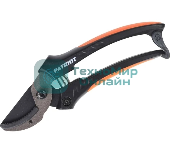 Секатор PATRIOT PAP-177,контактный,наковаленка (cталь 65 Mn), лезвие (япон.сталь SK5), PP+TPR рукоятки, пружин.привод,177 мм
