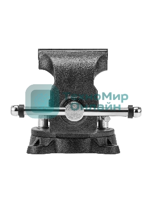 Тиски слесарные Denzel BVH-100 100 мм, поворотные, стальная направляющая, с наковальней