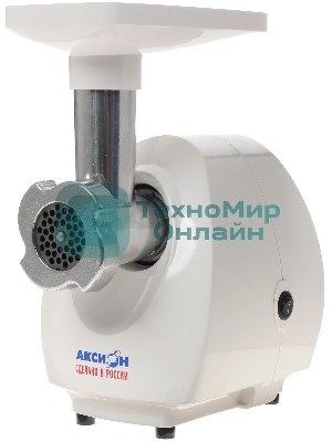 Мясорубка электрическая Аксион М25.02 белый, 1500 Вт, 1.7 кг/мин, защита от перегрузки, насадки - 7