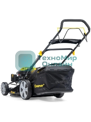 Газонокосилка Champion LM4627 (2,6кВт привод травосб.60л. шир.460мм 25-75мм 31,6кг 3в1)(Газонокосилка самоходная, Объем двигателя 139 см3, вес без травосборника 31,6 кг, Объем топливного бака 1,0 л, Мощность 2,6/3,5 кВт/л.с., объем травосборника 60 л, ширина среза 460 мм, высота среза 25-70 мм.)