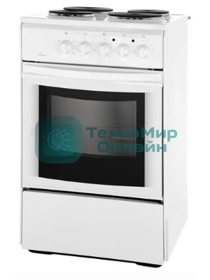 Плита электрическая Flama AE 1401 W белый, конфорок 4 шт, духовка 50 л, 50 см x 85 см x 60 см