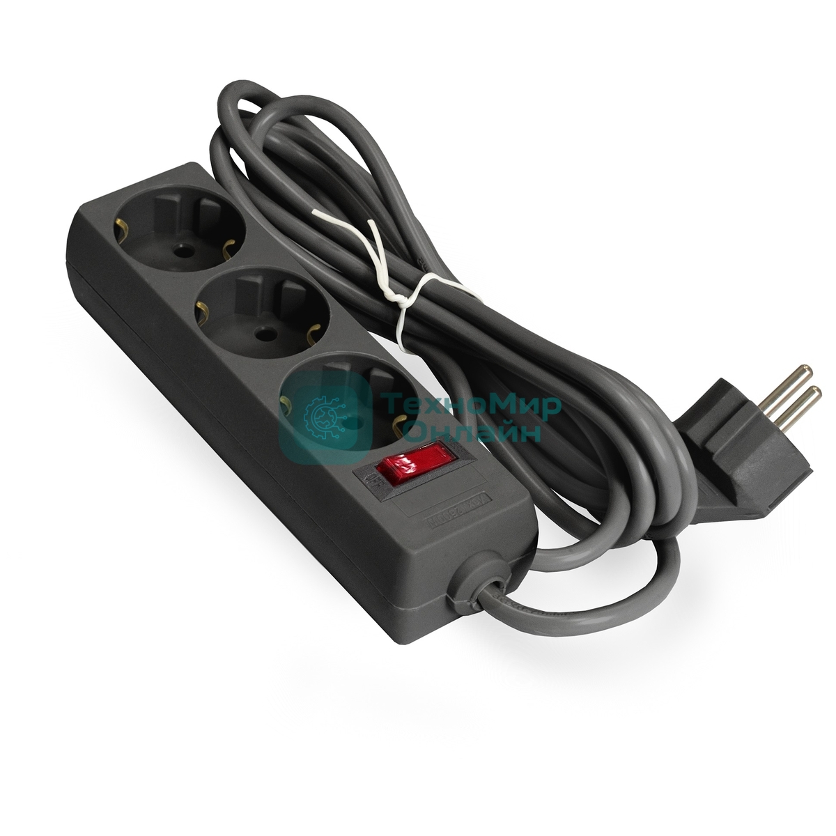 Удлинитель ExeGate EC-3-3B EX279351RUS черный, 3 м, евровилка, 3 розетки, 2200 Вт