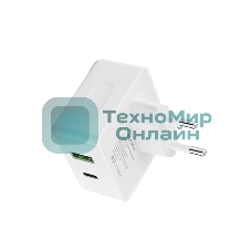 Сетевое зарядное устройство Maxvi CHL-603PD Type-C\USB 30W 6A (3A+3A) PD QC3.0, белый