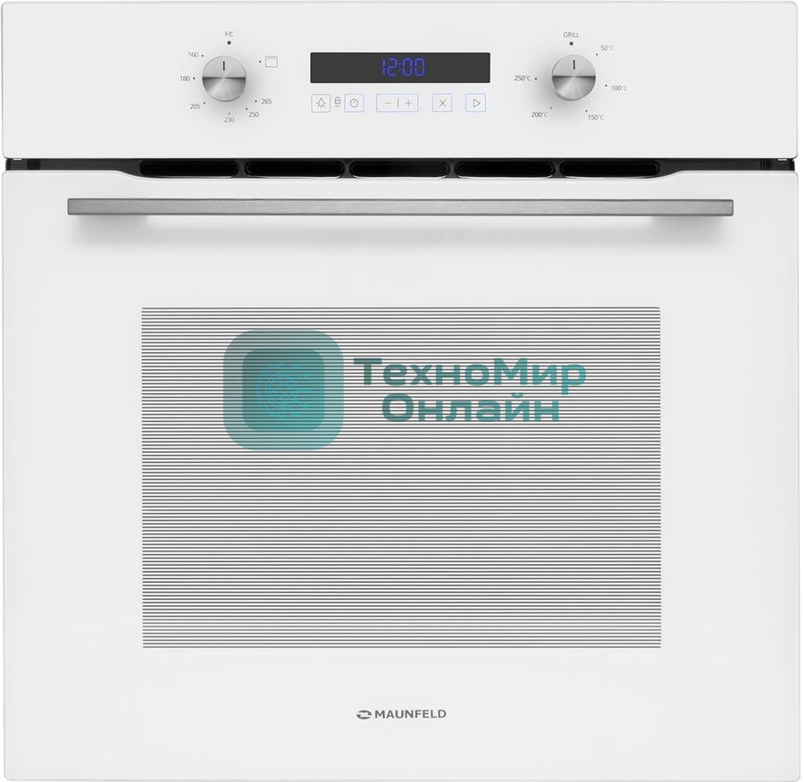 Шкаф духовой газовый с электрическим грилем Maunfeld MOGM703W, встраиваемый