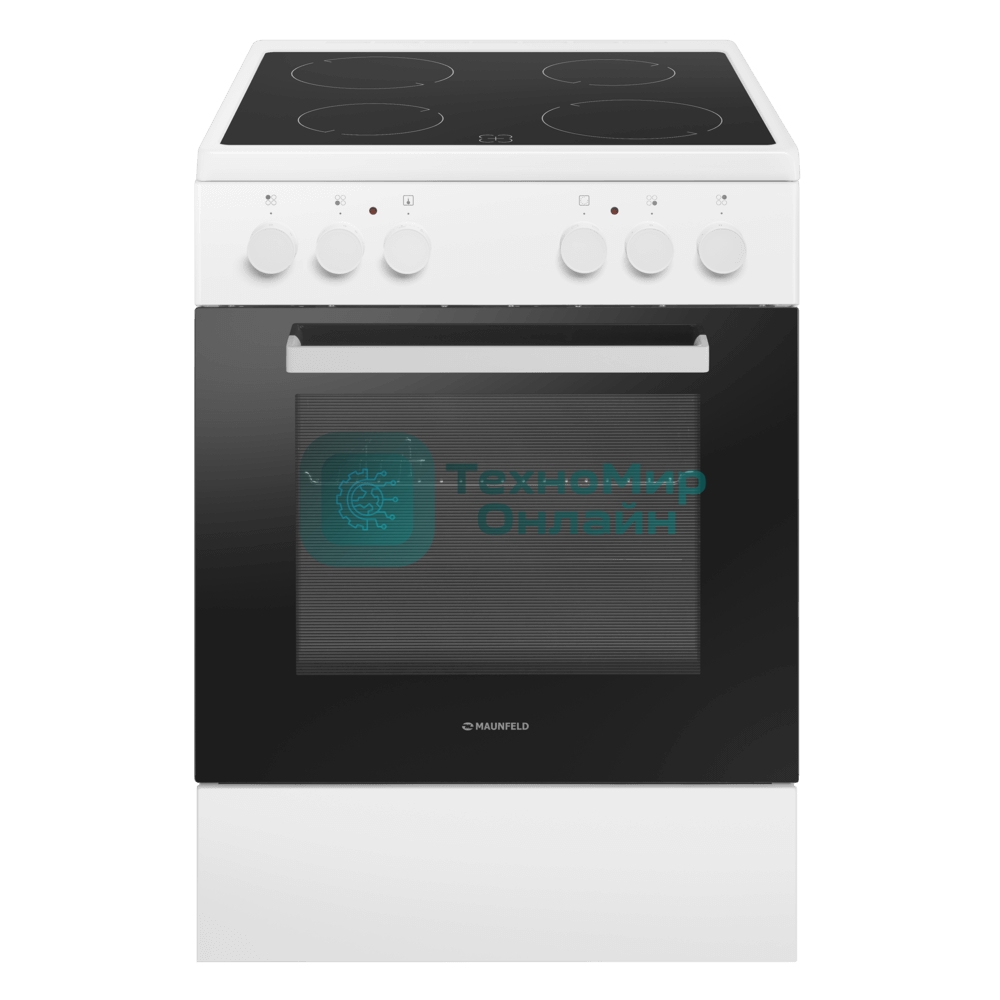 Плита электрическая Maunfeld MEC65CW07 белый, конфорок 4 шт, духовка 60 л, 60 см x 85 см x 60 см