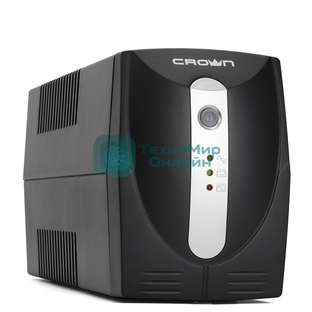 Источник бесперебойного питания Crown CMU-650X (650ВА/360 Вт; 2хEURO резервным питанием и фильтрацией; 12V/7AH х 1; пластик)