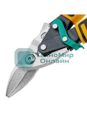 Ножницы по металлу Denzel 270 мм, прямой и правый рез,сталь-СrMo, трехкомп.рук-ки