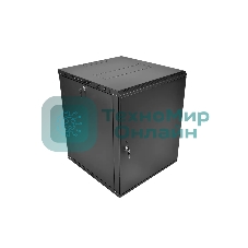 Шкаф телекоммуникационный настенный разборный ЦМО ЭКОНОМ 12U (600 x 520) дверь металл, черный (ШРН-Э-12.500.1-9005)