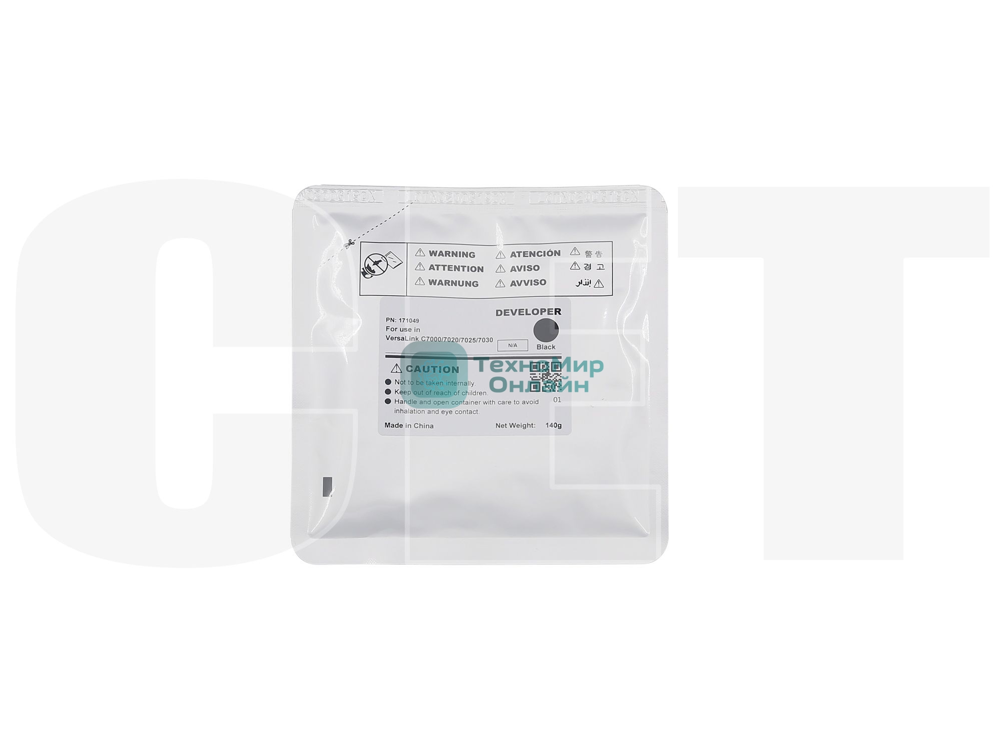 Девелопер CET для Xerox VersaLink C7000/C7020/C7025/7C030 черный (140г, 400000 стр.)