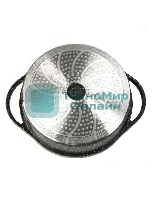 Сотейник Lara LR02-234 серия Orlean 28 см, 4.5 л, мрамор, Bronze, капсульное индукционное дно, крышка