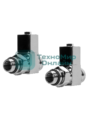 Набор дизайн-вентилей, CUBE, прямой (хром) 1/2