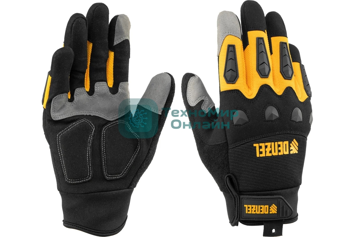 Перчатки универсальные Denzel 68003 усиленные, с защитными накладками, размер 10