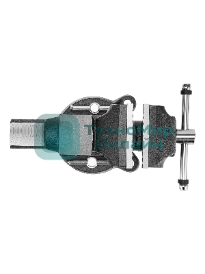 Тиски слесарные Denzel BVH-100 100 мм, поворотные, стальная направляющая, с наковальней