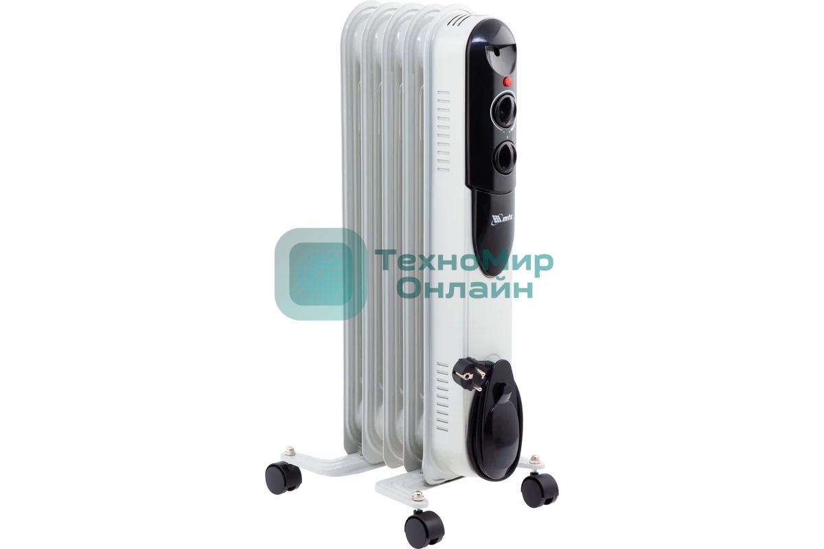 Обогреватель масляный MTX OCH-1000, белый, 1000 Вт, 15 м2, термостат