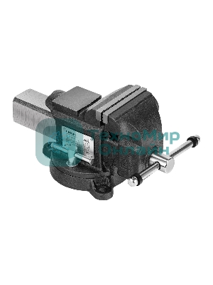 Тиски слесарные Denzel BVH-100 100 мм, поворотные, стальная направляющая, с наковальней