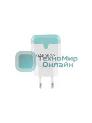 Сетевое зарядное устройство ENERGY ET-33, 2 USB разъема, 2,1А, белый (104291)