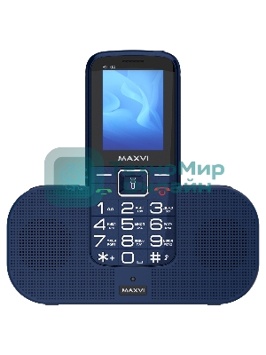 Мобильный телефон Maxvi RT-04 + док-станция, синий