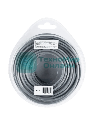 Леска для триммера Denzel армированная алюминием квадратная, 2,4мм х 15м, блистер ALUFLEX