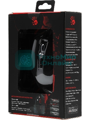 Мышь проводная A4Tech Bloody J95s черный, 8000 dpi, USB, кнопки - 9