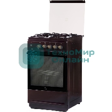 Плита газовая Flama N FG 24237 B коричневый, конфорок 4 газовых, духовка 50 л, 50 см x 85 см x 60 см
