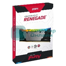 Оперативная память Kingston Fury Renegade, DDR4, 16GB (2x8GB), 3600MHz, CL16, DIMM, с радиаторами, RGB, серый/черный