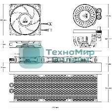 Жидкостная система охлаждения Arctic Cooling Liquid Freezer III Pro 360 Multi Compatible All-In-One ACFRE00180A черный 120мм алюминий+медь 3000rpm 4-pin