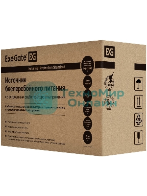 Источник бесперебойного питания ExeGate EP212519RUS SpecialPro Smart LLB-1000.LCD.AVR.4SH.RJ.USB 1000VA, черный, 4 евророзетки, USB