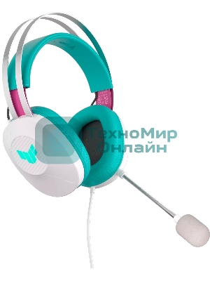 Гарнитура ASUS TUF Gaming H1 Gen II MIKU Edition белый/голубой, проводная, подсветка, совместимость с PS5