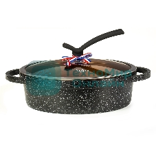 Сотейник Lara LR02-234 серия Orlean 28 см, 4.5 л, мрамор, Bronze, капсульное индукционное дно, крышка