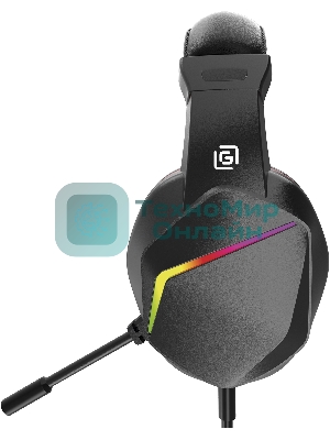 Наушники с микрофоном Оклик HS-L335G черный 2.2м мониторные USB оголовье (1972582)