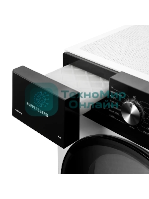 Сушильная машина Kuppersberg DM 592 W, High-Tech, загрузка 9 кг, 15 программ, тепловой насос, электронное кнопочное управление, корзина для сушки, блокировка от детей, энергоэффективность А++, белый