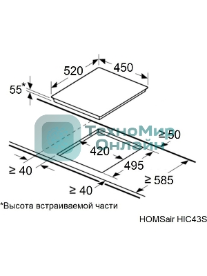 Индукционная варочная панель HOMSair HIC43SWH Inverter