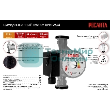 Насос садовый циркуляционный Ресанта ЦРН-25/4 72Вт 3000л/час (77/7/1)