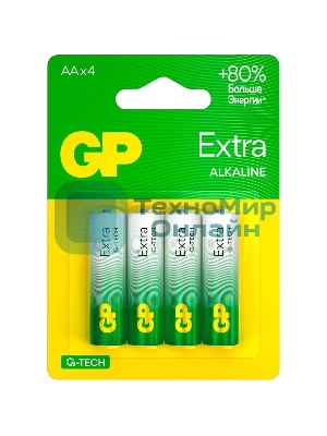 Батарея GP Extra Alkaline 15AXA21-2CRSBC4 AA (4шт) блистер