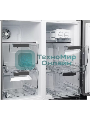 Холодильник Kuppersberg NMFV 18591 DX темный металл трехкамерный 390/170л морозилка снизу, No Frost, Side by Side