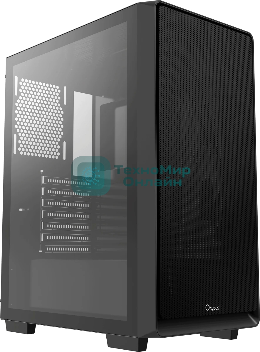 Компьютерный корпус Ocypus Gaммa C60 BK ATX/win/black/no PSU/Tempered Glass