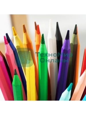 Карандаши цветные Deli EC126-24 Super Wings, шестигранный профиль, пластик коробка с европодвесом (24шт)