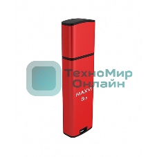 Флешка USB Maxvi MP2 red (FD8GbUSB20C10MP2), 8Gb, USB 2.0, R/W 15/5, красный/черный