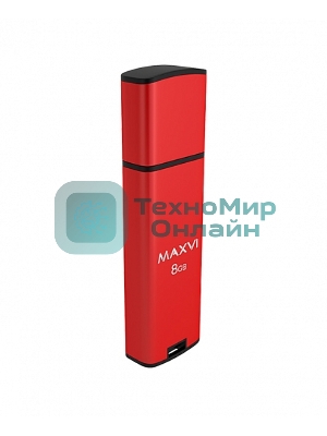 Флешка USB Maxvi MP2 red (FD8GbUSB20C10MP2), 8Gb, USB 2.0, R/W 15/5, красный/черный