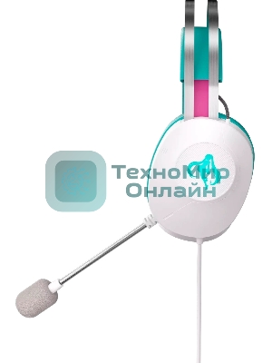 Гарнитура ASUS TUF Gaming H1 Gen II MIKU Edition белый/голубой, проводная, подсветка, совместимость с PS5
