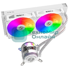 Система жидкостного охлаждения Alseye i240-W белый, 120 мм, алюминий/медь, 1800 об/мин, 36.2 дБ, 4 pin, 250 Вт