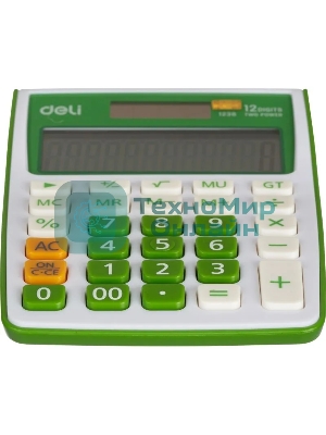 Калькулятор настольный Deli E1238/GRN зеленый 12-разр.