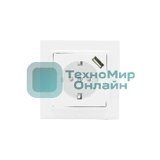 Розетка EKF Минск ERR16-028-100-USB 1-местная СП с/з с защитными шторками 16А белая с USB 1А