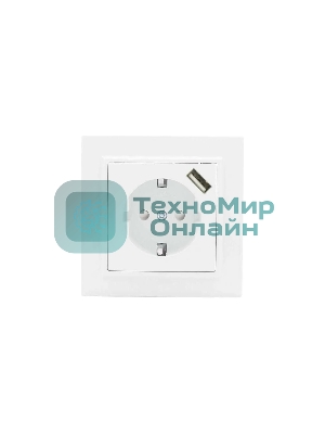 Розетка EKF Минск ERR16-028-100-USB 1-местная СП с/з с защитными шторками 16А белая с USB 1А